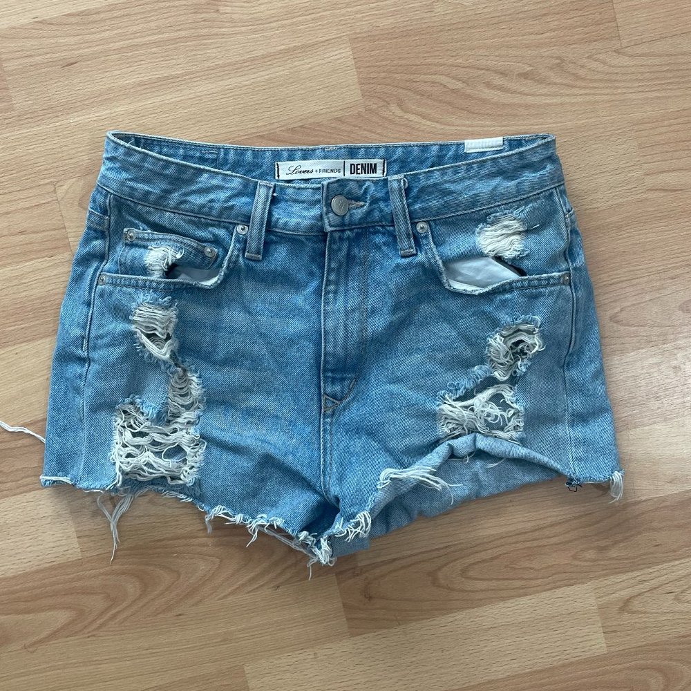 Lovers + Friends Distressed Denim Shorts (29)